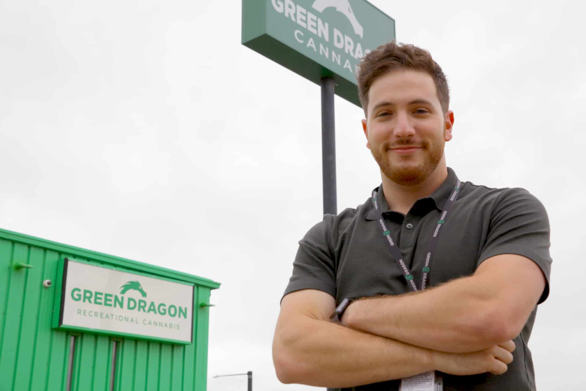 Alex Levin in front of Green Dragon