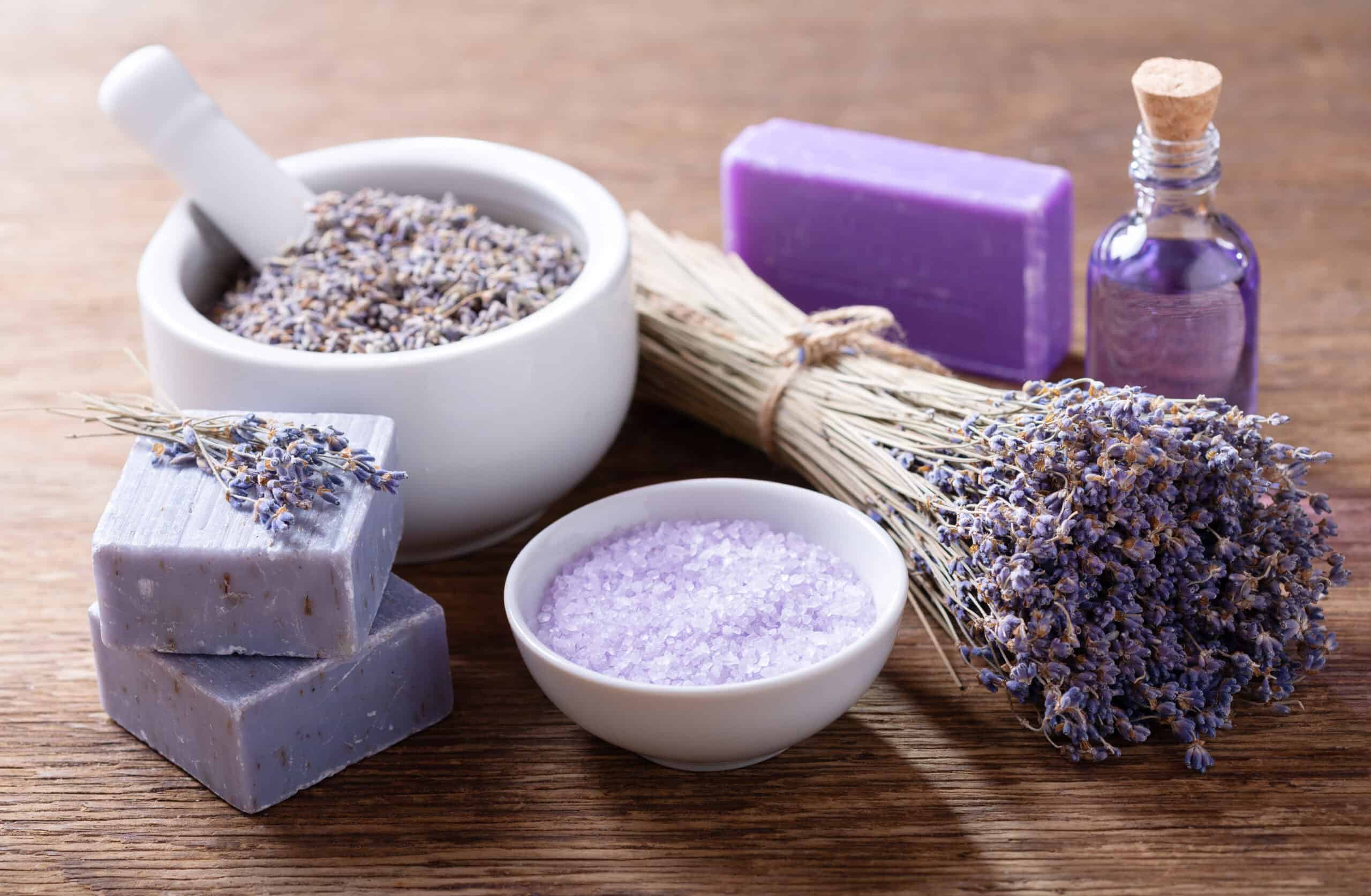 Lavender spa products rich in linalool